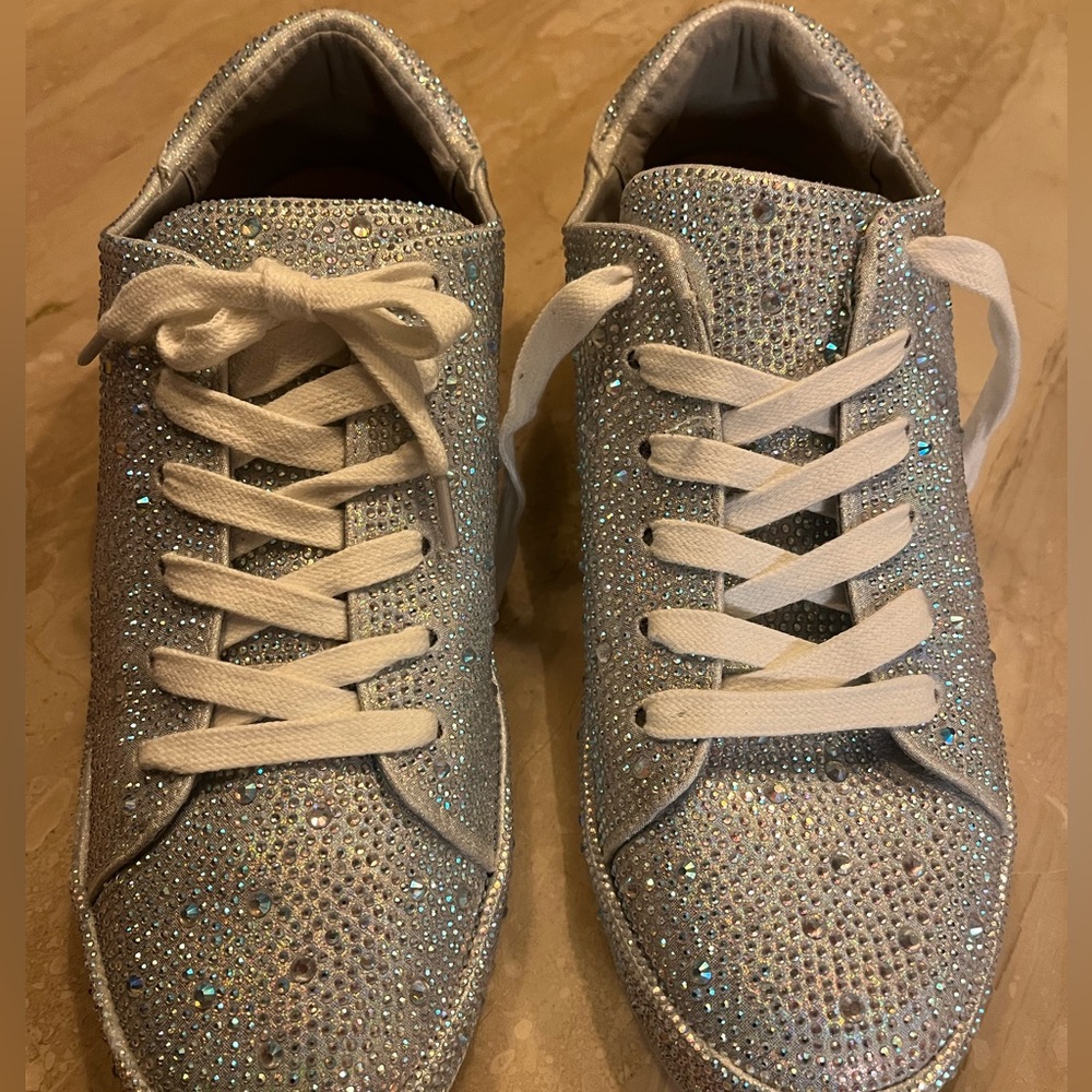 INC International Concepts Glittering Silver Sneakers